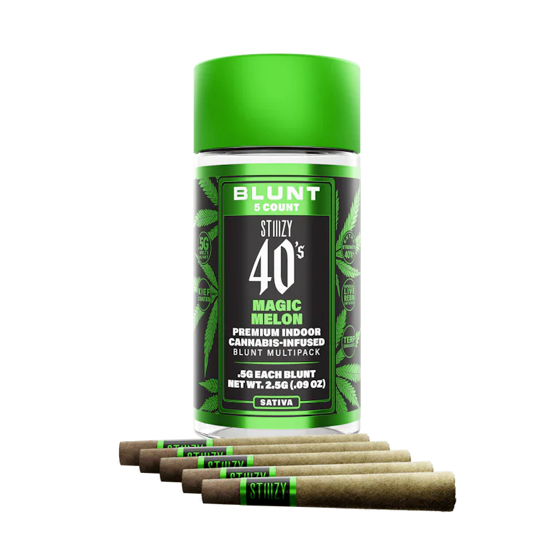 STIIIZY - MAGIC MELON - .5G 40's Infused Mini Blunt 5 Pack [2.5g], Infused Pre-Rolls