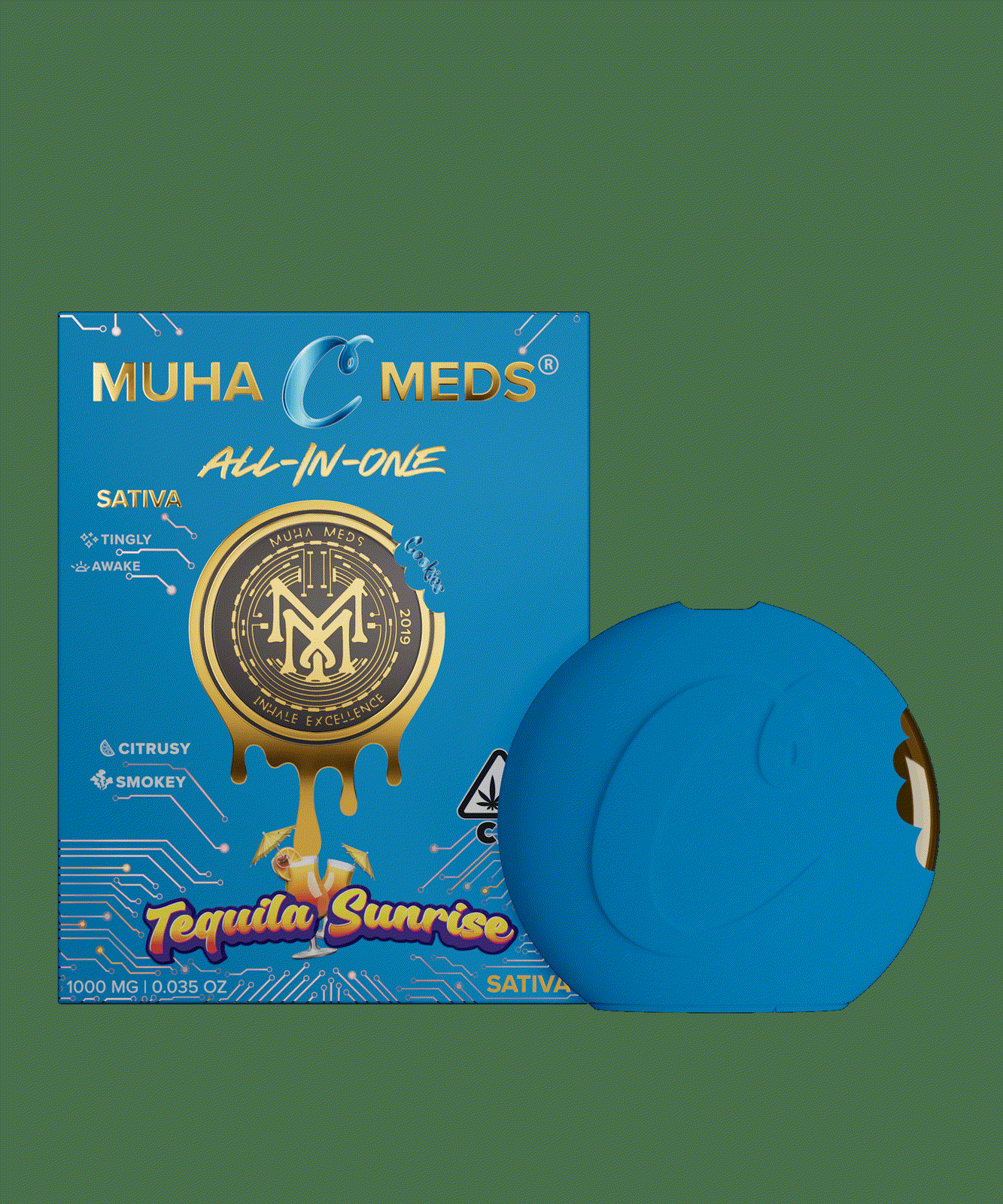 Muha Meds Tequila Sunrise 1g, Cookies Collab (Sativa), Disposables