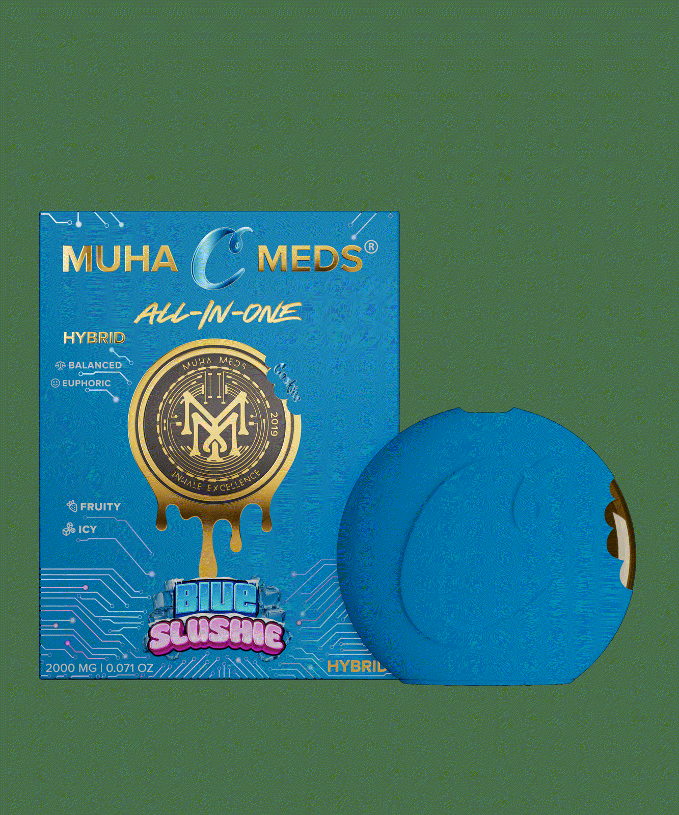 Muha Meds Blue Slushie 2g, Cookies Collab (Hybrid), Disposables